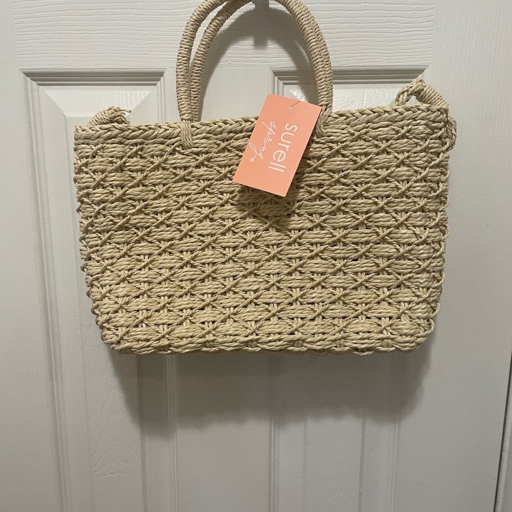 Surell Beige paper straws Tote Bag